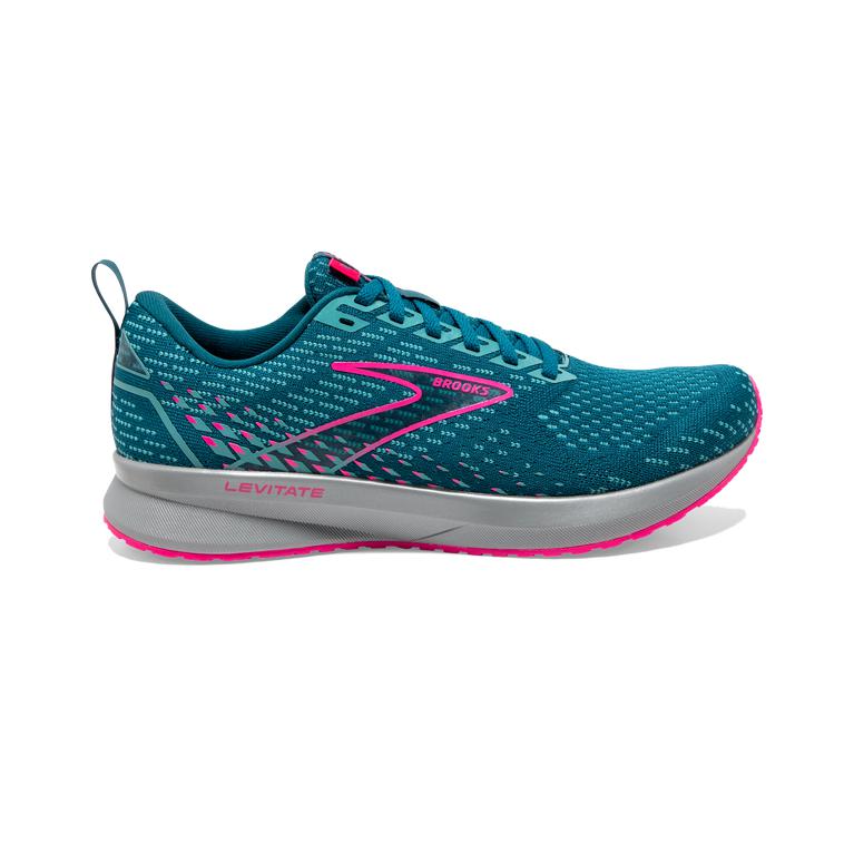 Brooks Women's Levitate 5 Road Running Shoes - Blue/Porcelain/Pink (RMXG18609)